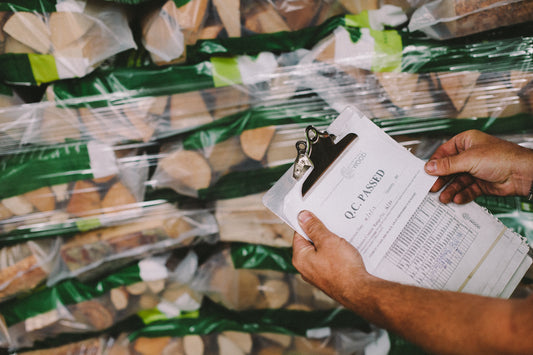 Quality checking bags of logs