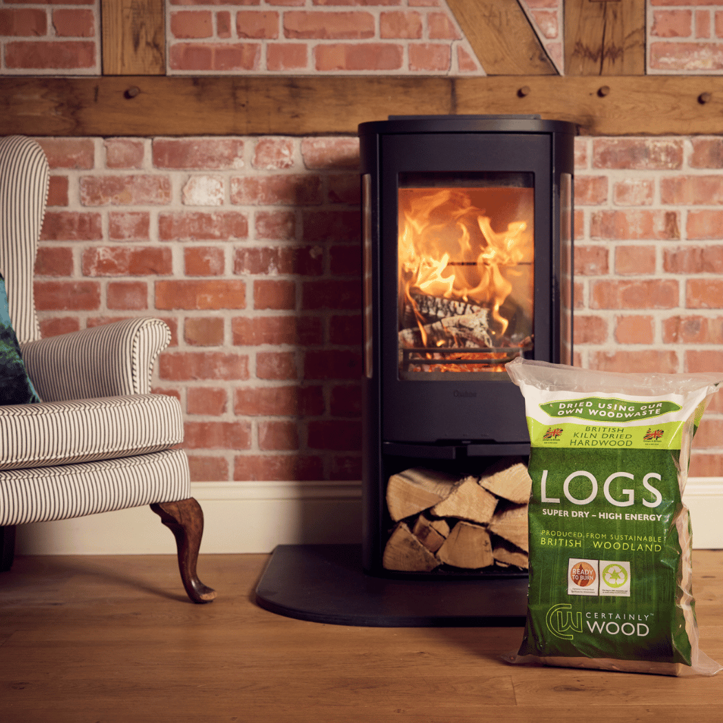 British kiln dried hardwood logs in handy plastic bags
