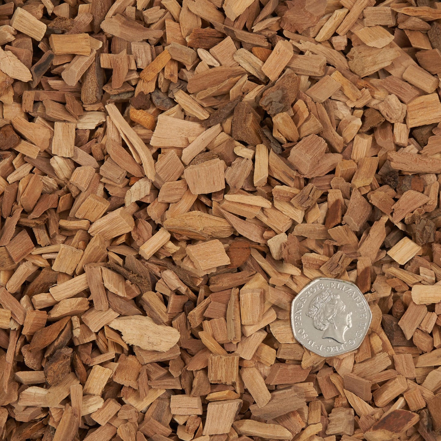 hickory wood chips close up