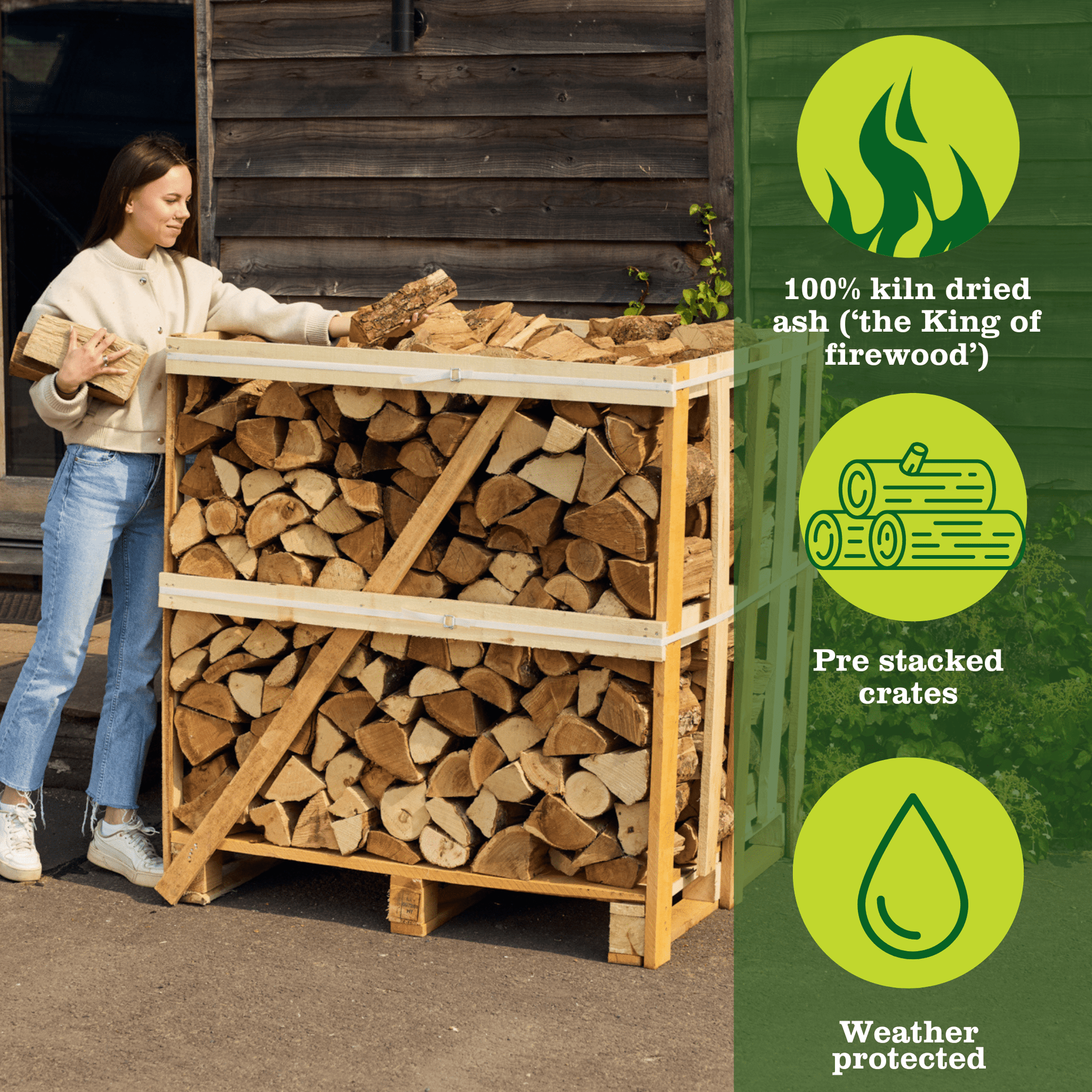Benefits of ash kiln dried log crates