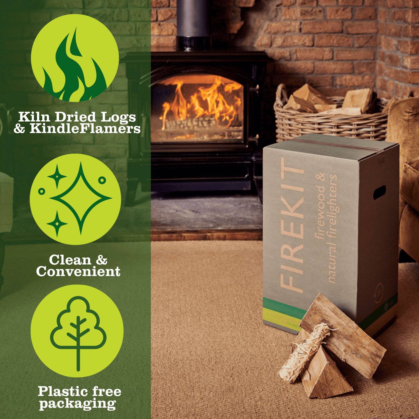 Firekit - Kiln Dried Logs in Boxes