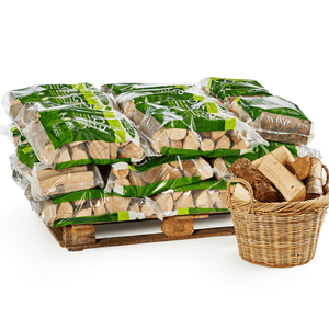 30 bag pallet of kiln dried logs in small plastic bags