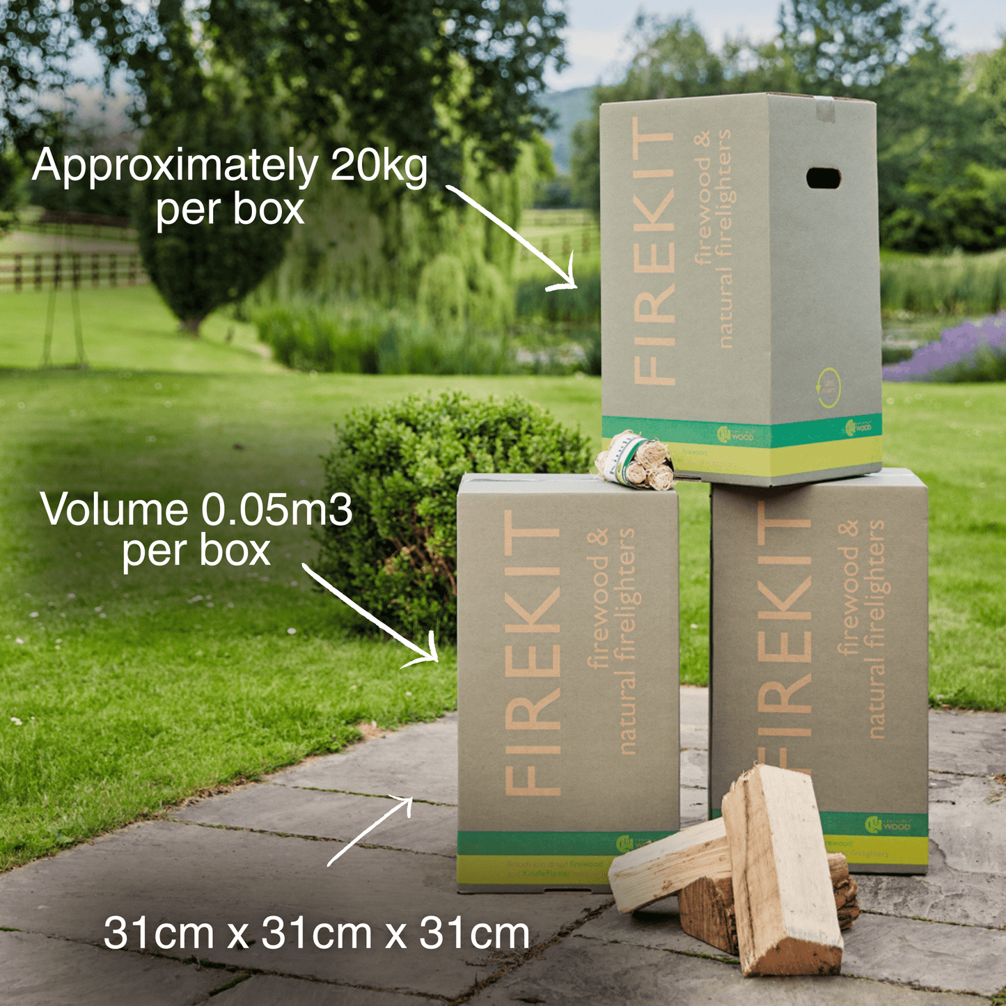 Firekit - Kiln Dried Logs in Boxes
