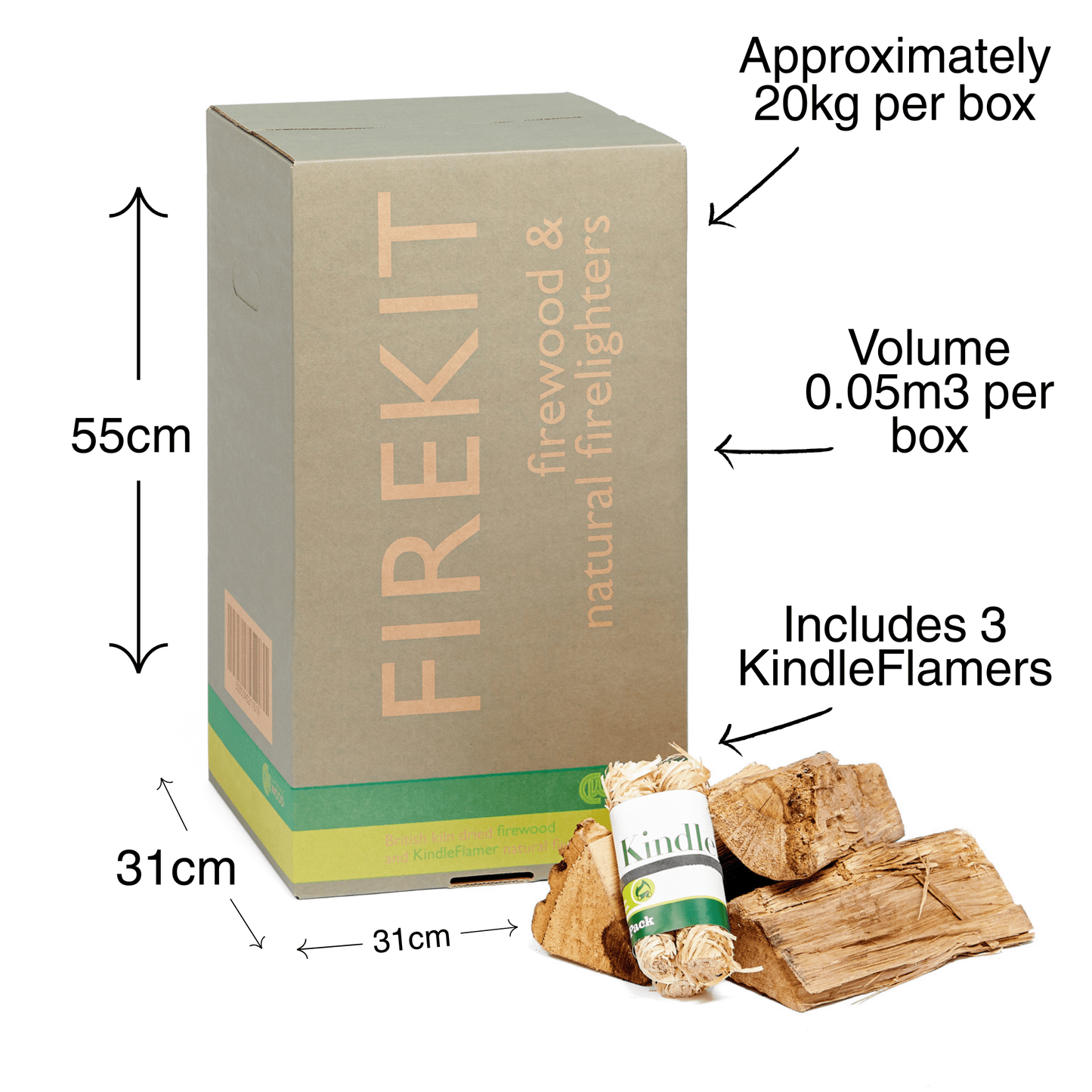 Firekit - Kiln Dried Logs in Boxes
