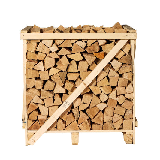 kiln dried logs in crates