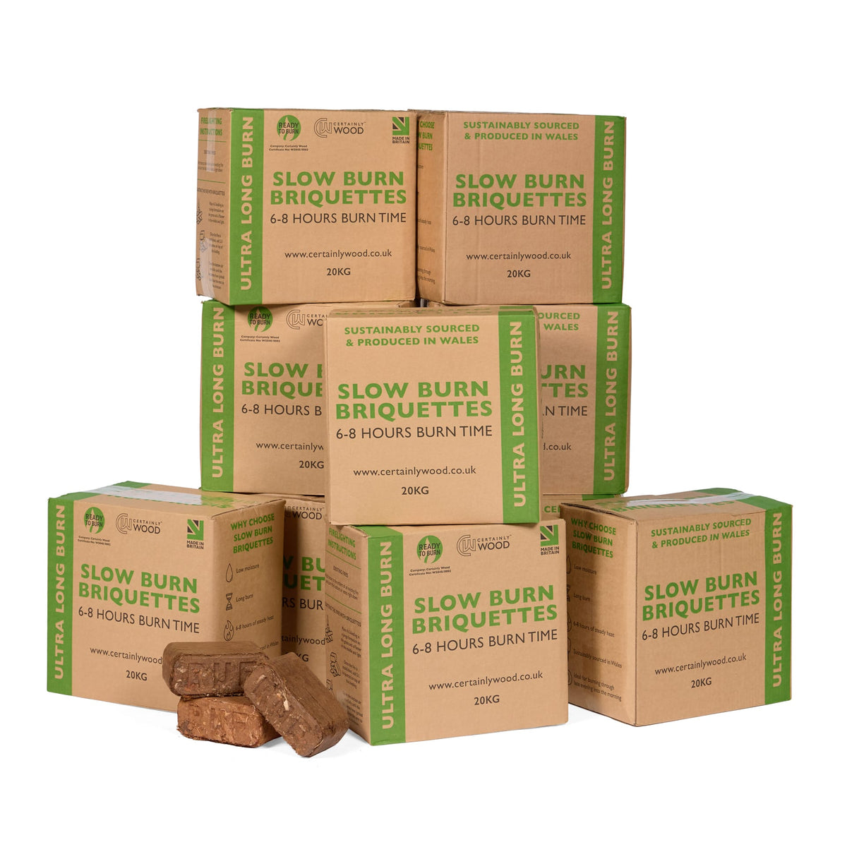 ten slow burn briquettes