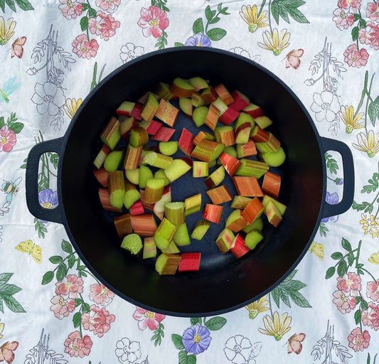 Cooking on Wood: Rhubarb Crumble