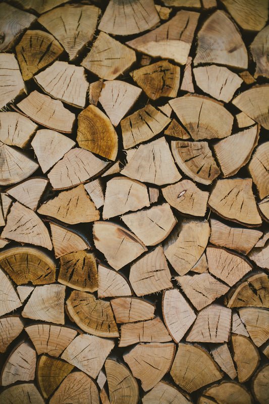 Stacked kiln dried logs