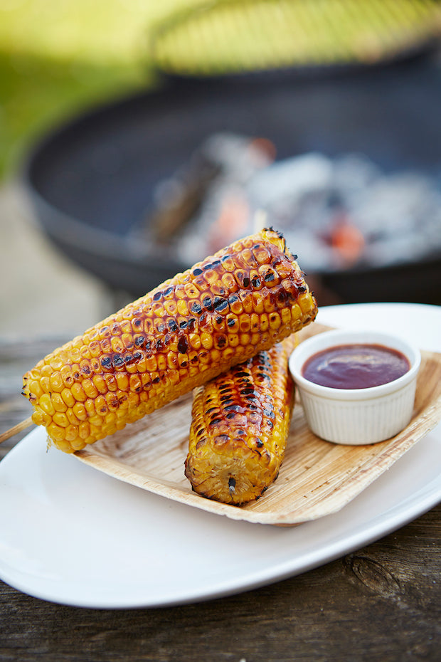Cooking on Wood: Corn on the Cob with sticky American BBQ Glaze