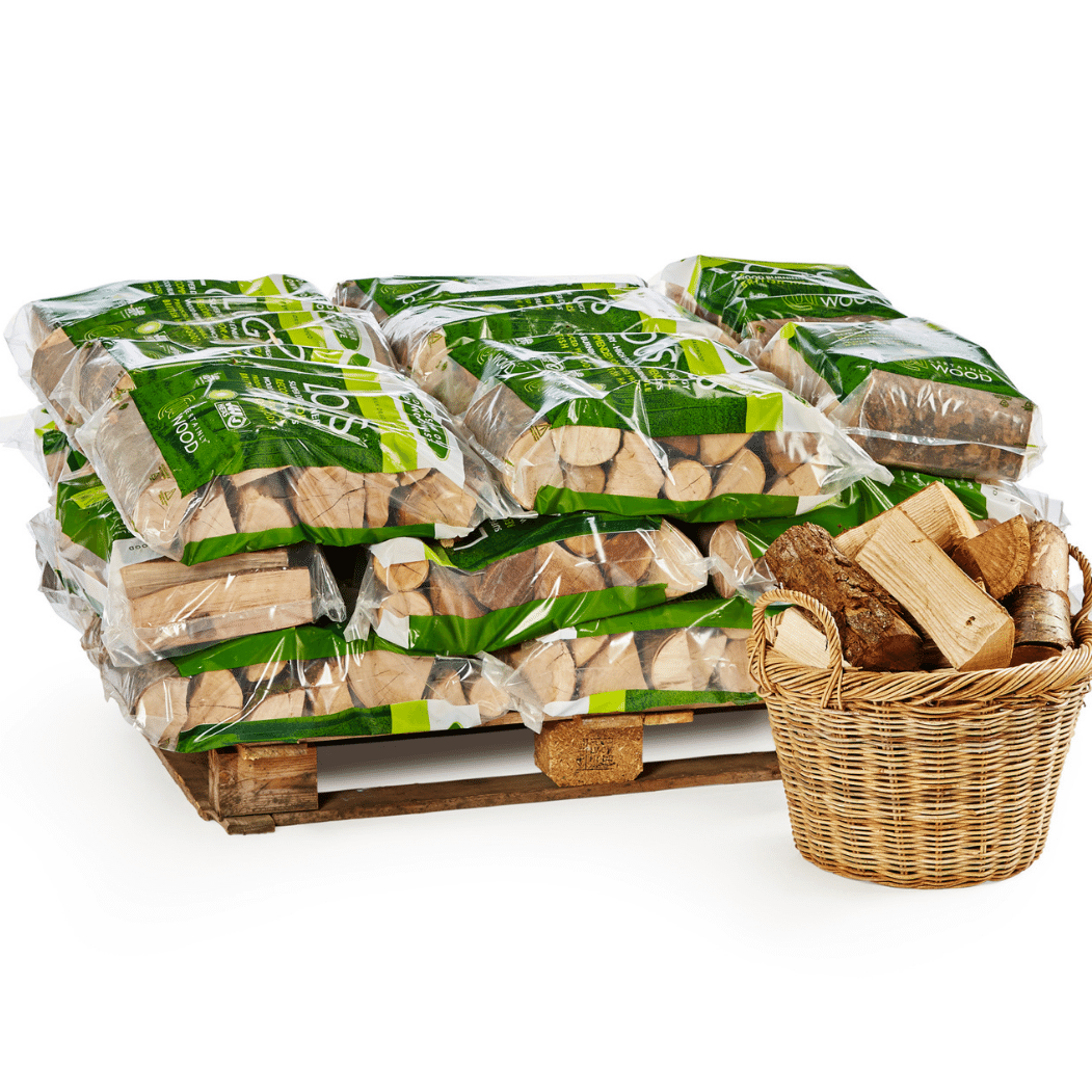 40 bag pallet of kiln dried logs in small plastic bags