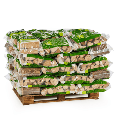 60 bag pallet of kiln dried logs in small plastic bags