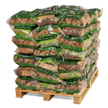 70 ash log bags on a pallet