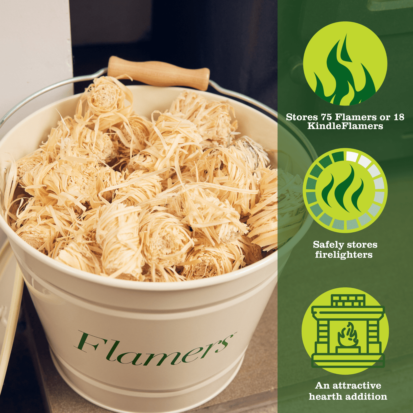 Benefits of Flamers bucket filled with fire starters