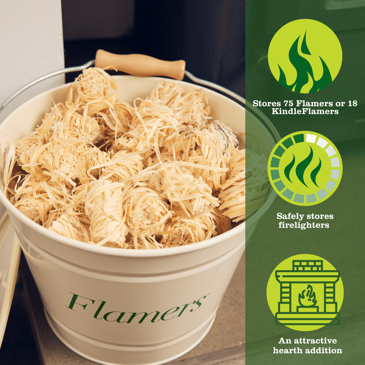 Benefits of Flamers bucket filled with fire starters