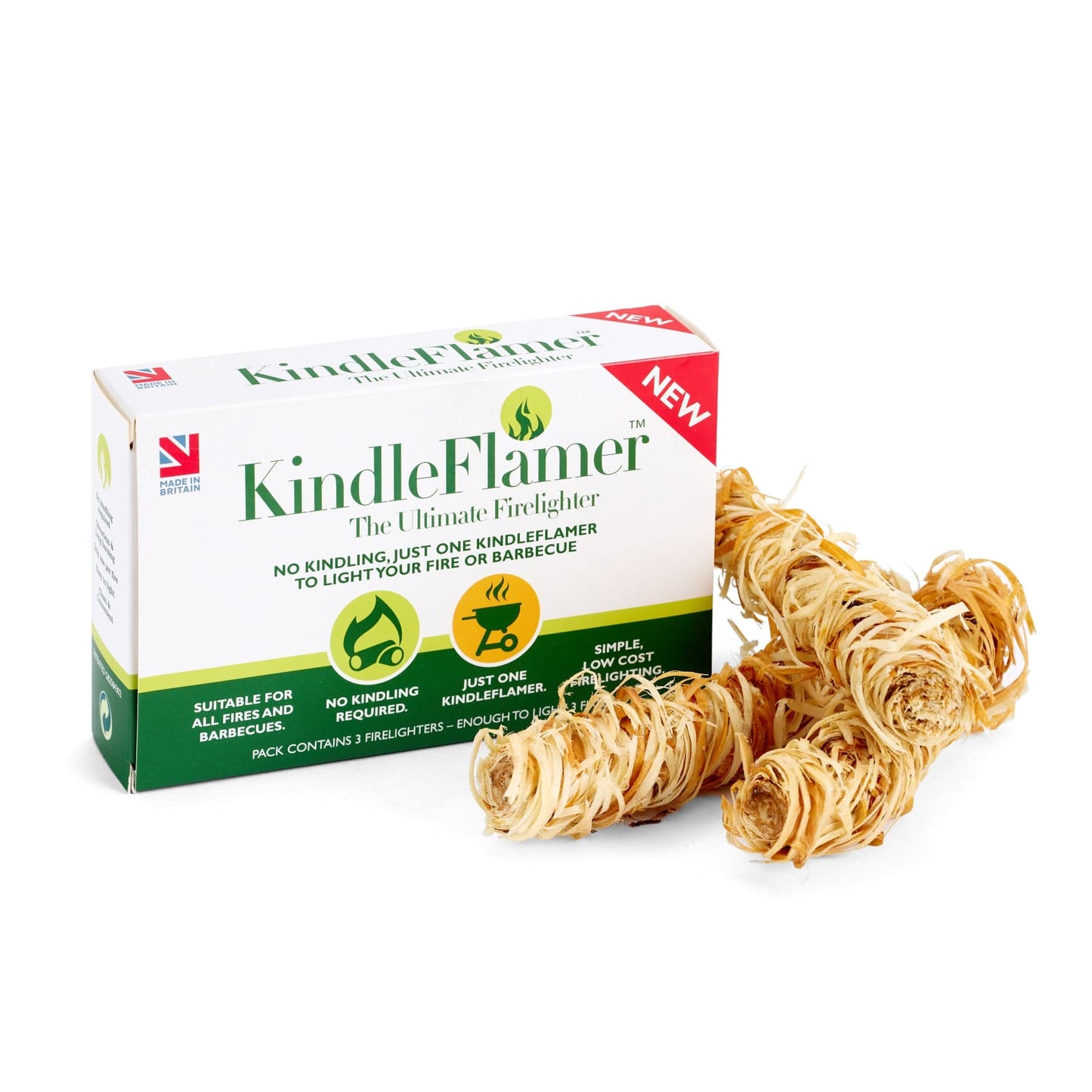 KindleFlamer natural firelighter 3 pack