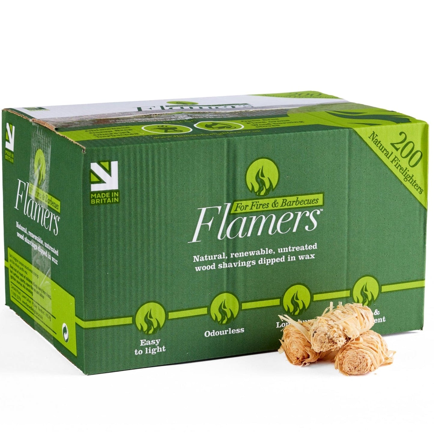 a box of 200 Flamers natural firelighters