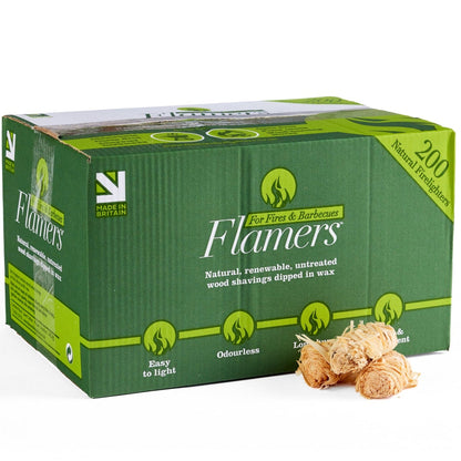 a box of 200 Flamers natural firelighters