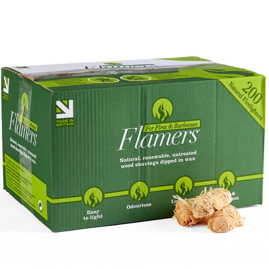 a box of 200 Flamers natural firelighters