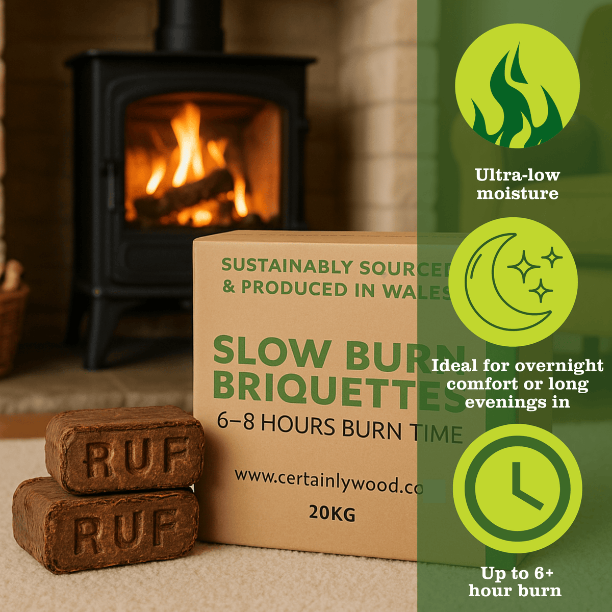 benfits of slow burn briquettes