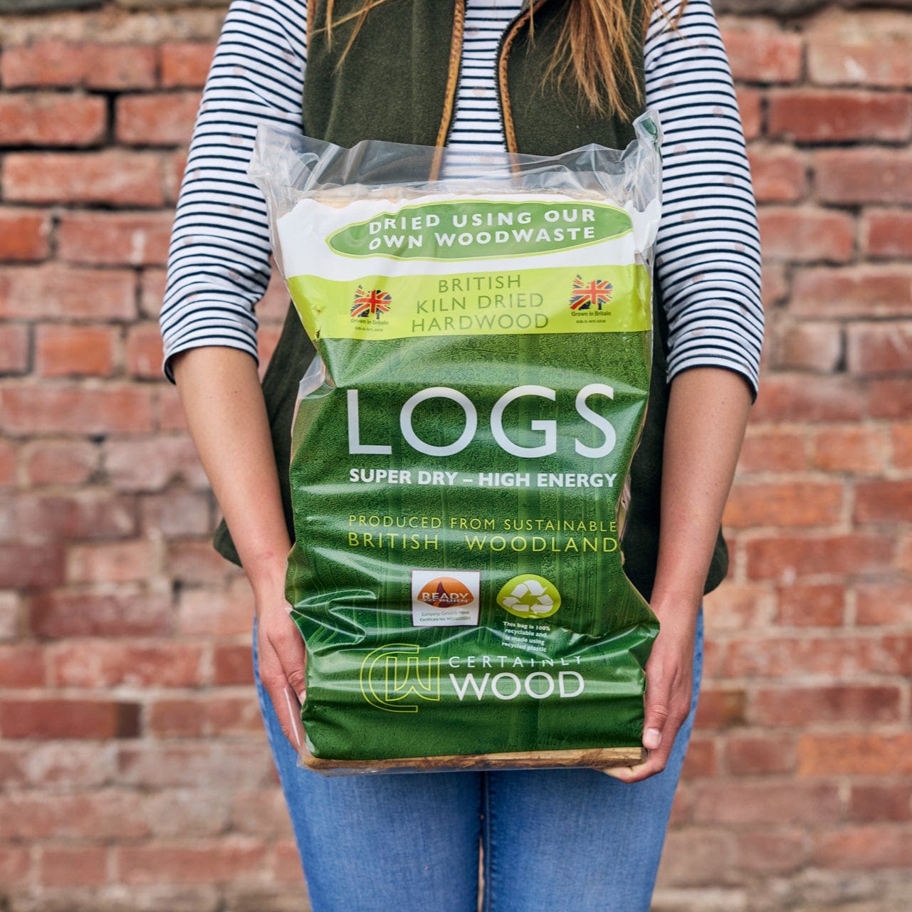 easy to carry kiln dried log bags