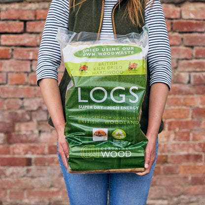 easy to carry kiln dried log bags