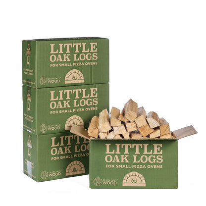 four boxes of oak kindling