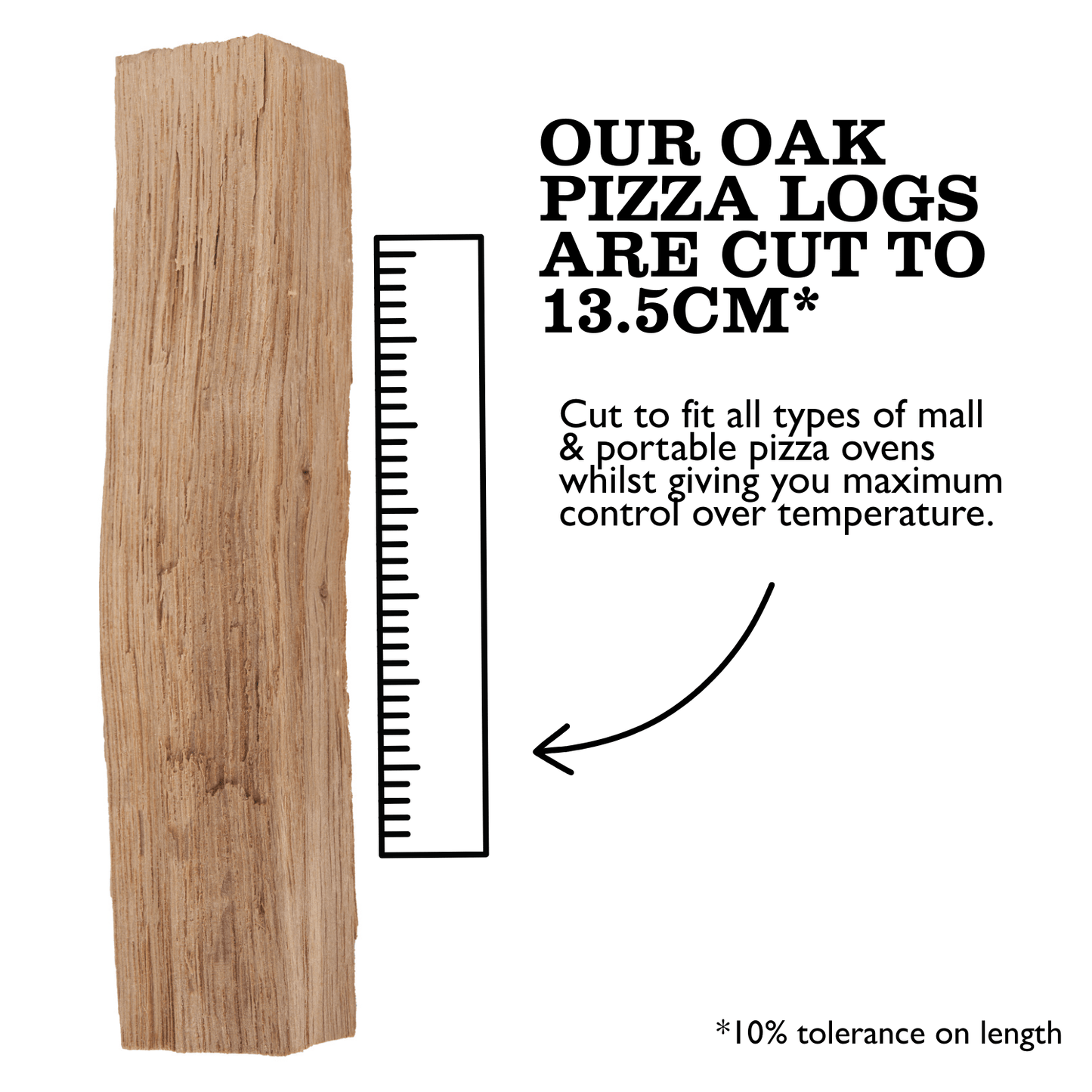 oak pizza log length
