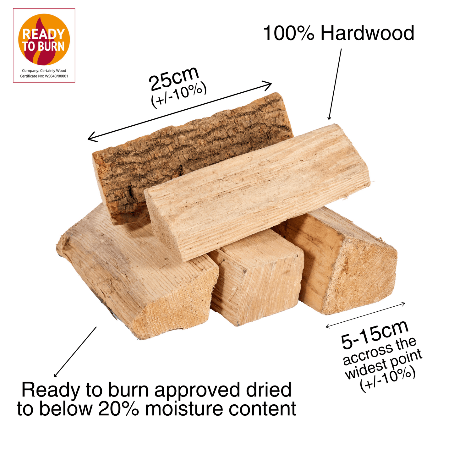 premium kiln dried logs specs
