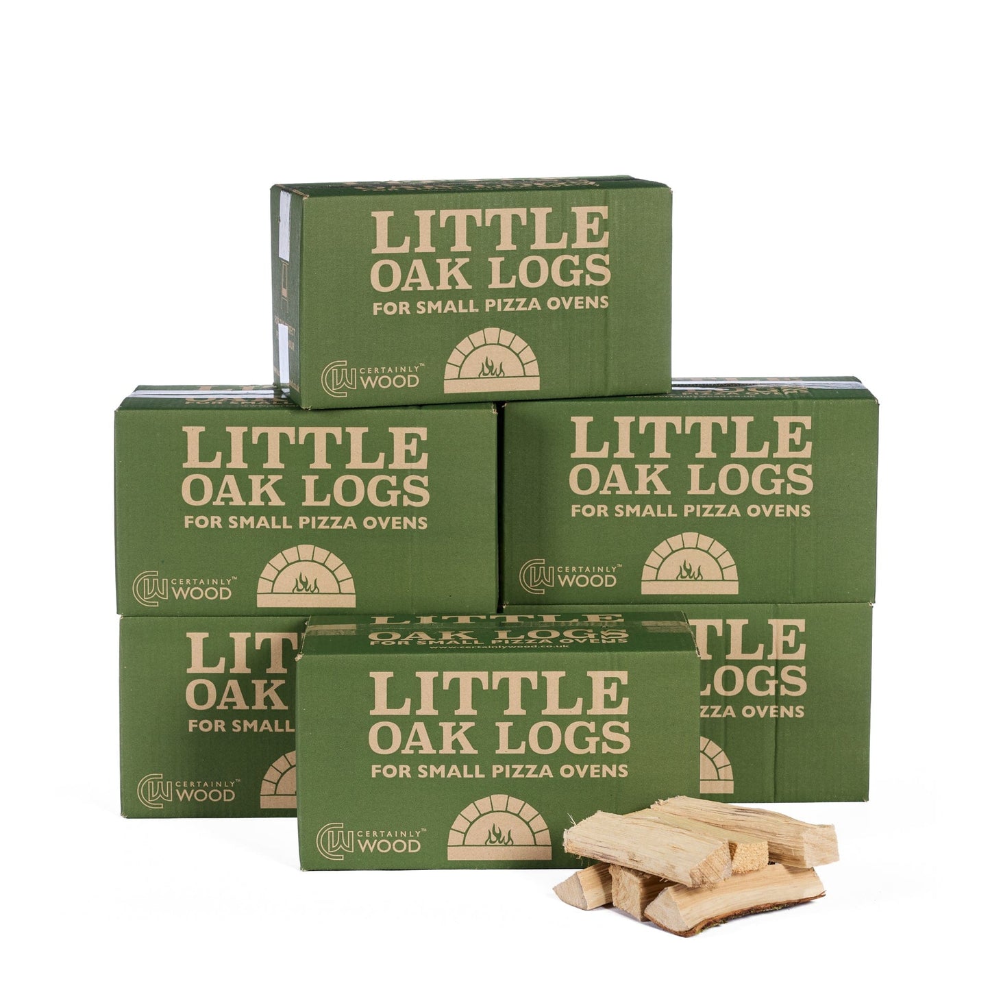 six boxes of oak kindling