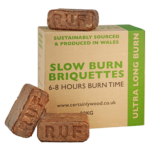 slow burn briquettes from compressed bark