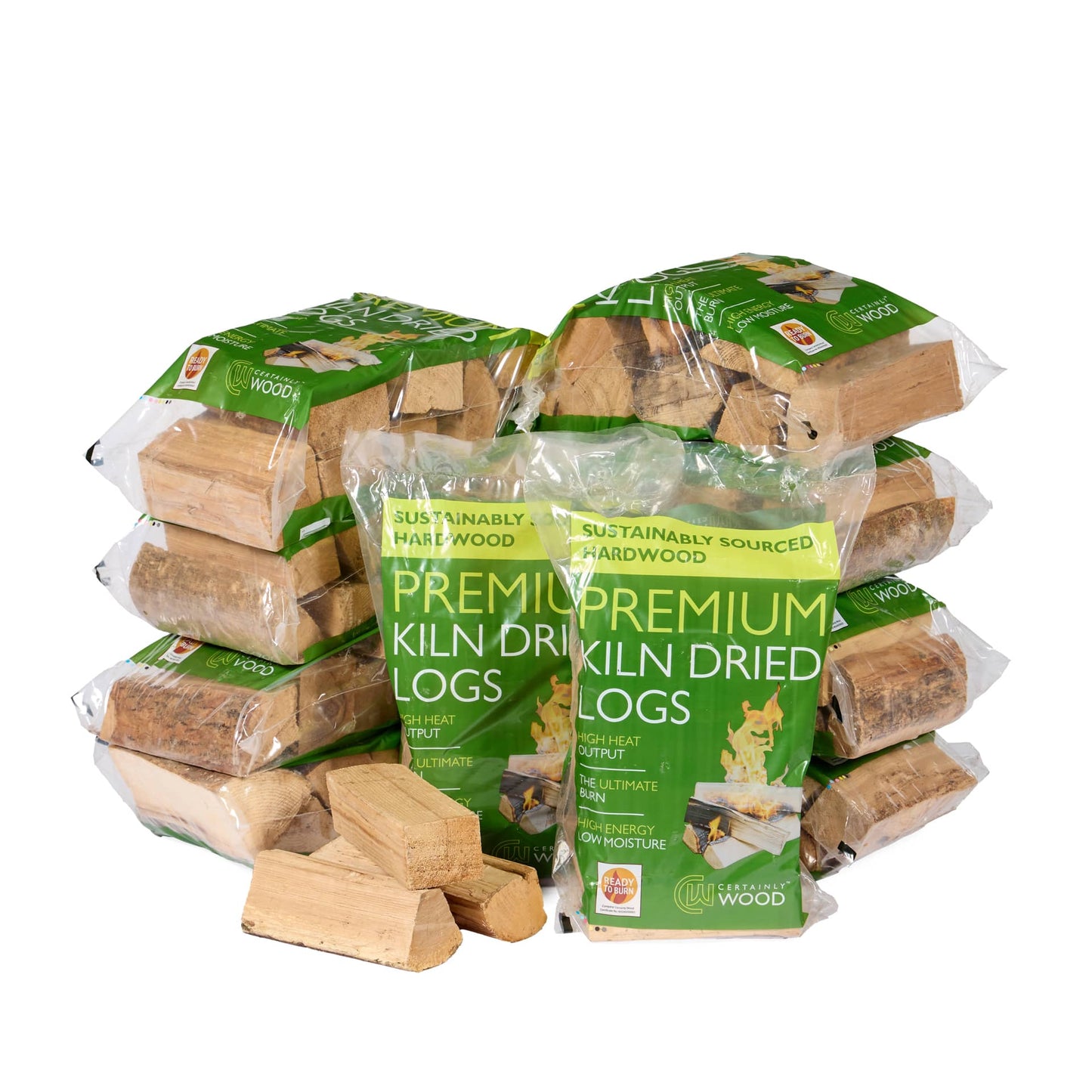 ten bags of ash logs
