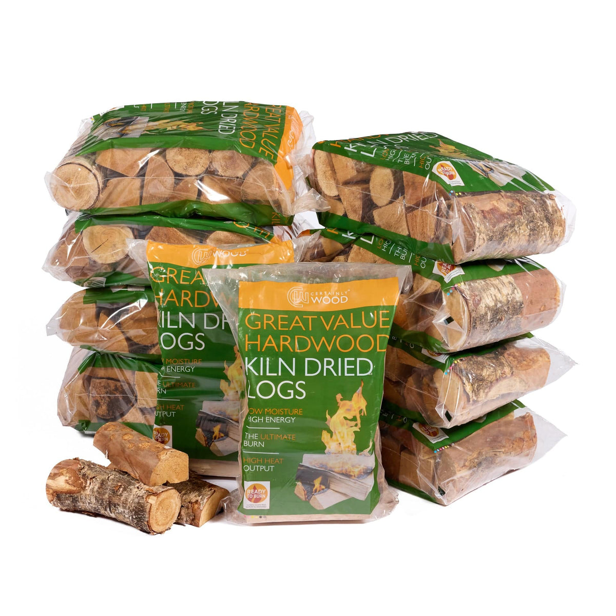 ten silver birch hardwood logs
