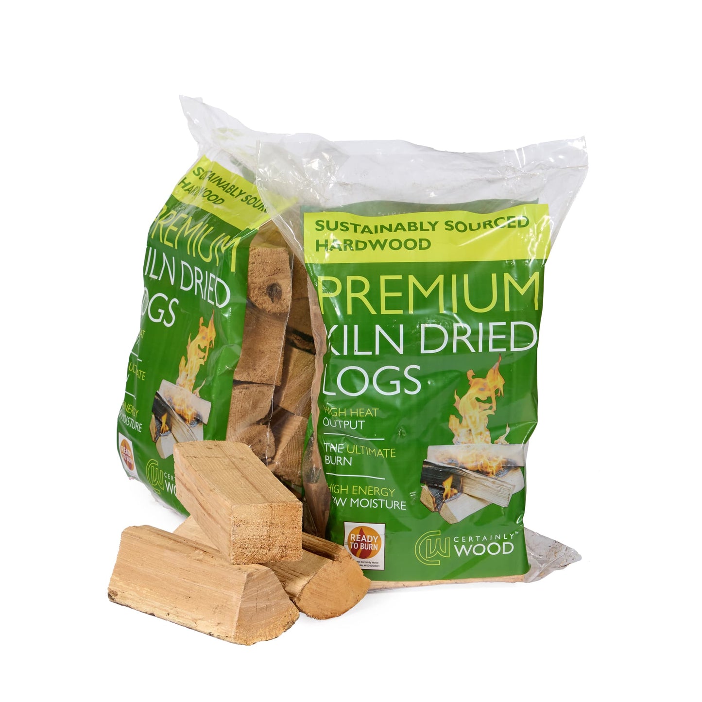 two bags of ash logs