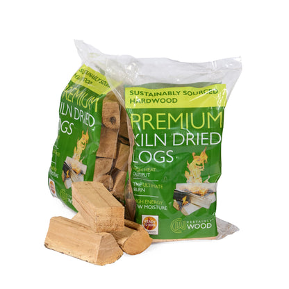 two bags of ash logs