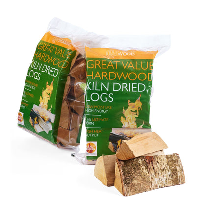 two bags of birch firewood