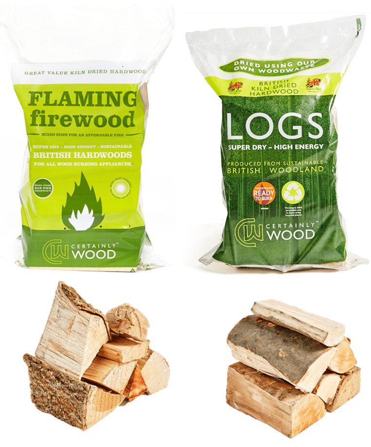 Flaming Firewood kiln dried logs vs Kiln Dried standard Logs